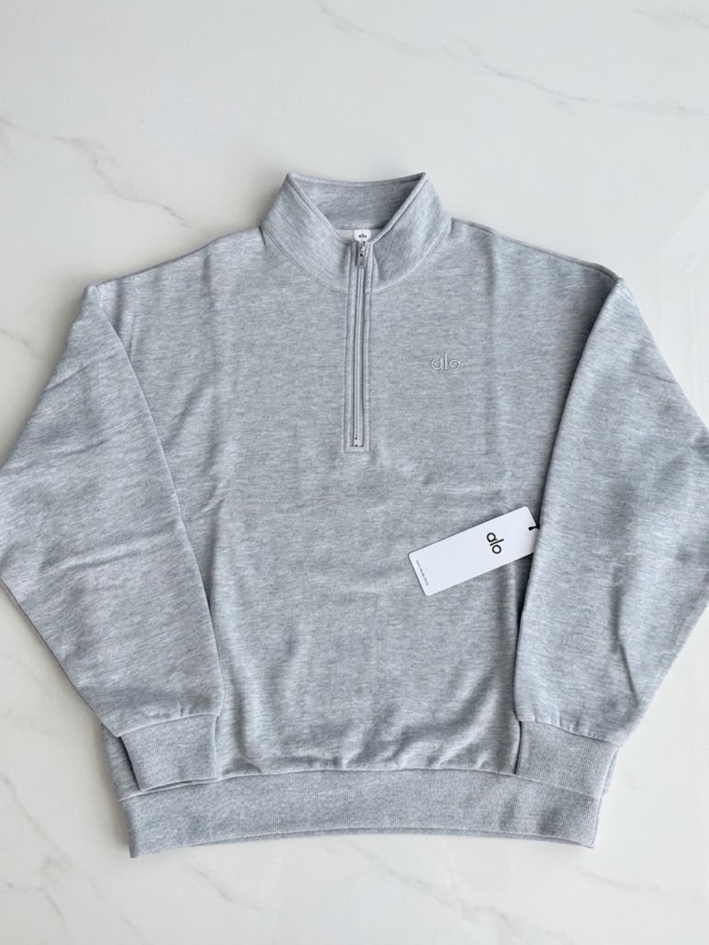 ALO Accolade Quarter Zip Gray Size Small